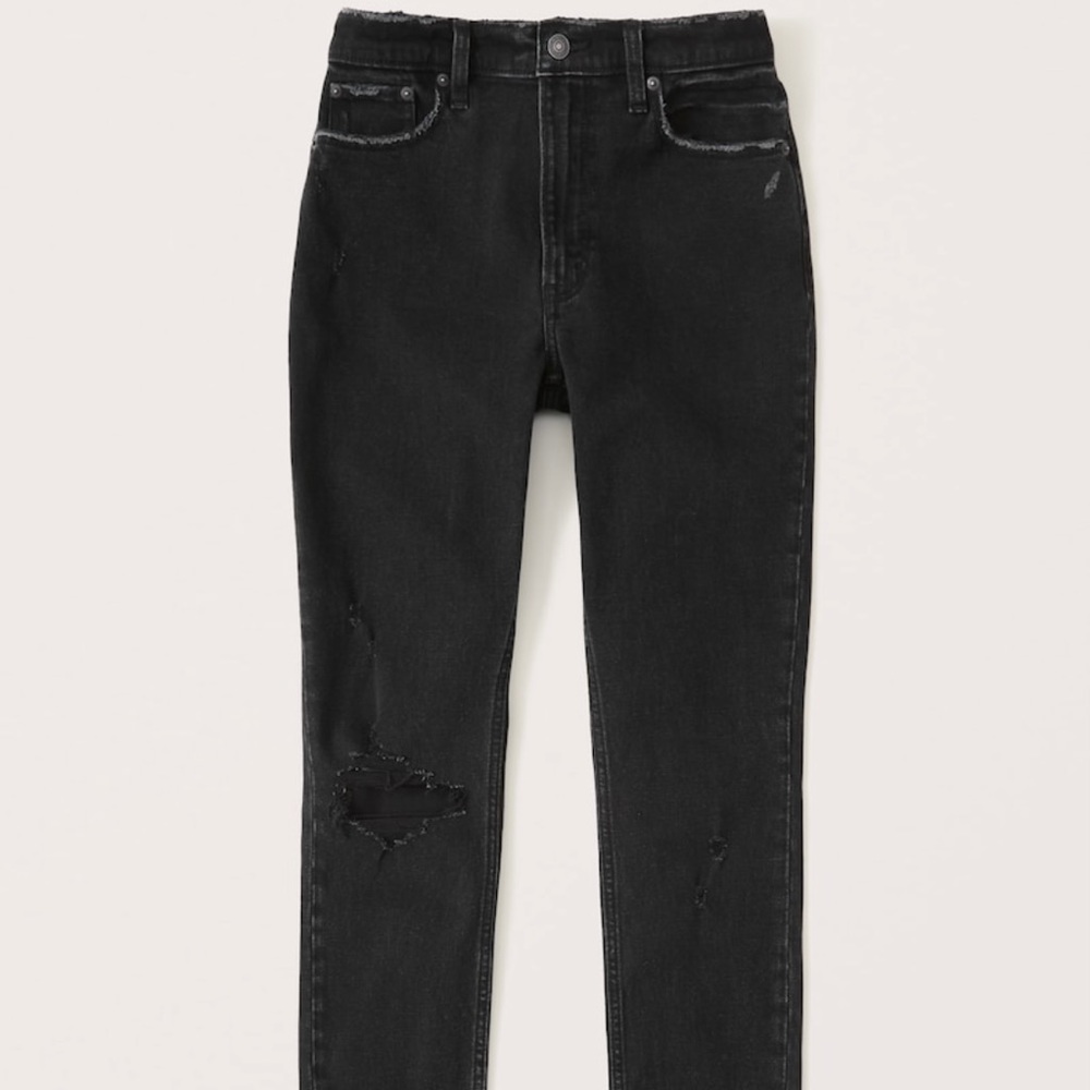 Abercrombie curve love black high rise skinny jeans